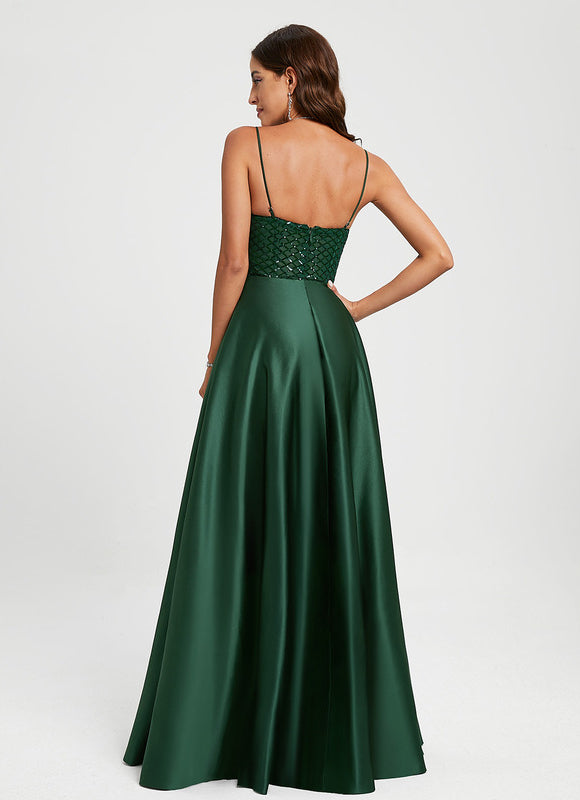 Robe Trapèze Élégance Satinée Émeraude - gallery 2