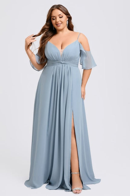Robe Trapèze Aérienne Céleste - gallery 9