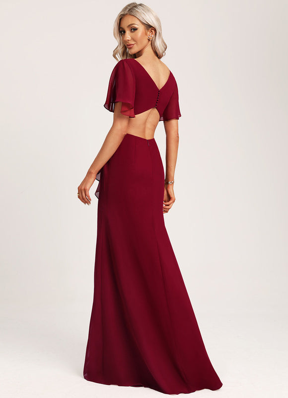Robe Trapèze Mousseline Fendue - gallery 4