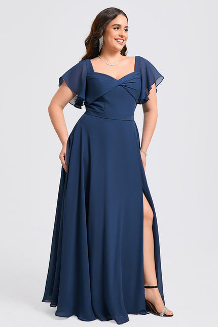 Robe Trapèze Mousseline Fendue - gallery 7