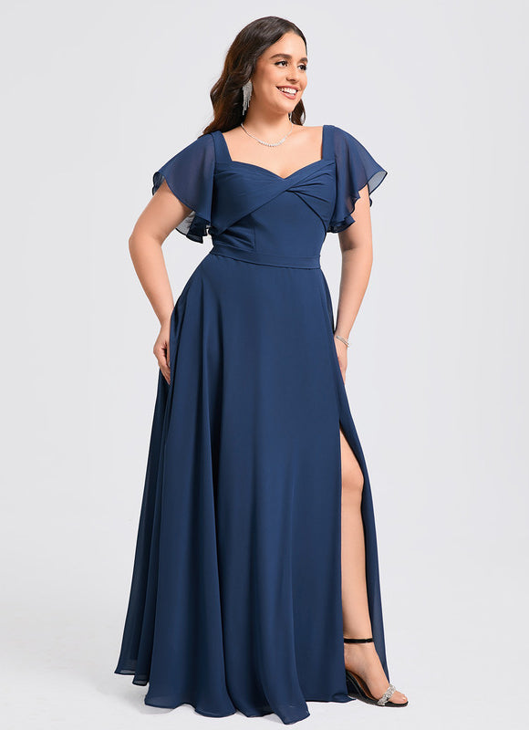 Robe Trapèze Mousseline Fendue - gallery 7