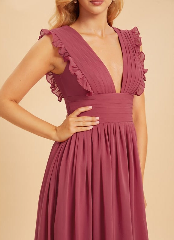 Robe Trapèze Mousseline Fendue - gallery 4