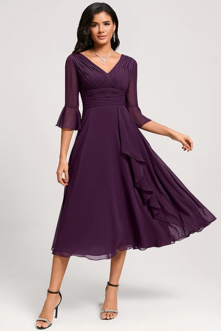Robe Trapèze Florale Marine