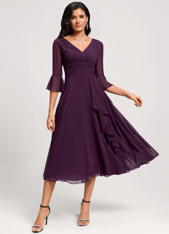 Robe Trapèze Florale Marine