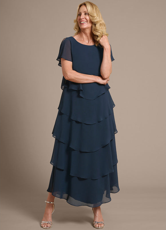 Robe Trapèze Mousseline Ondulée - gallery 2