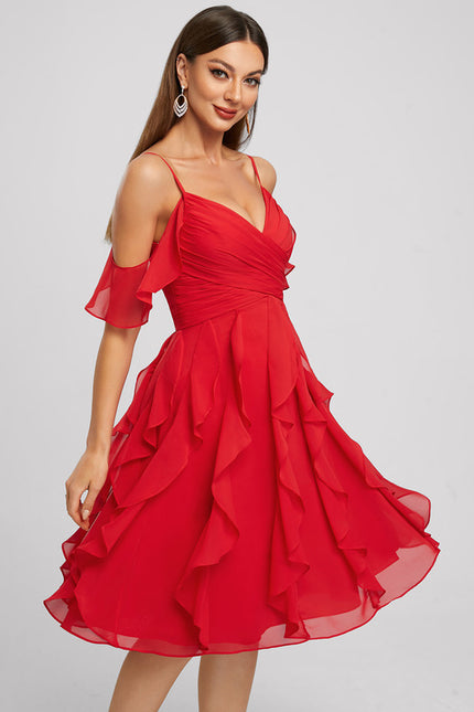 Robe Trapèze Rouge Éclatant - gallery 2