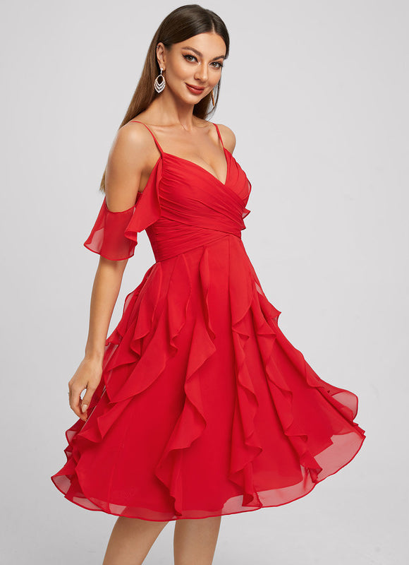 Robe Trapèze Rouge Éclatant - gallery 2