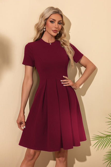 Robe Trapèze Midi Marine - gallery 3