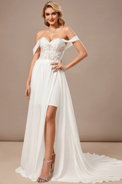 Robe Trapèze Élégance Blanche Vaporeuse - gallery 2