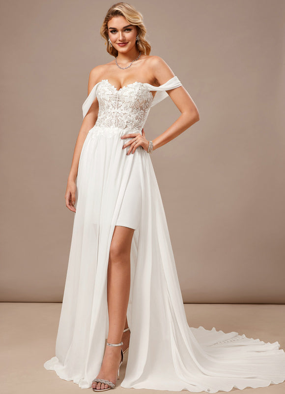 Robe Trapèze Élégance Blanche Vaporeuse - gallery 2