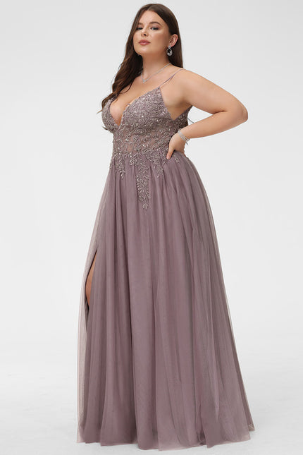 Robe Trapèze Voile Argenté - gallery 9