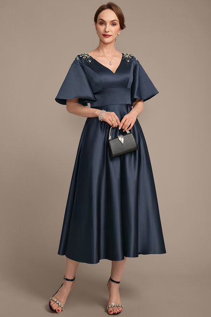 Robe Trapèze Nocturne Satinée - gallery 4