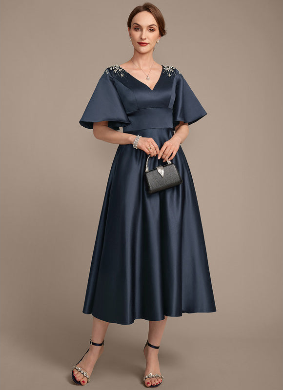 Robe Trapèze Nocturne Satinée - gallery 4