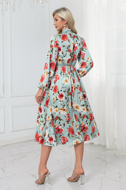 Robe Trapèze Florale Aquarelle - gallery 1