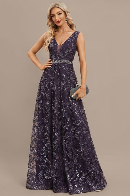 Robe Trapèze Élégance Pourpre - gallery 4