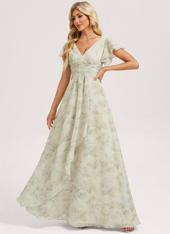 Robe Trapèze Mousseline Fendue - gallery 1