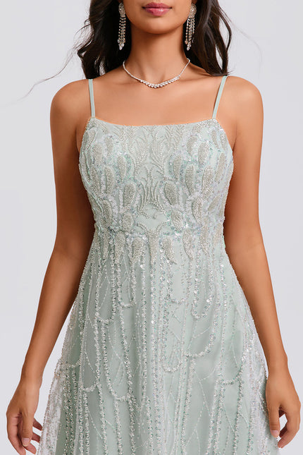 Robe Trapèze Pailletée Menthe - gallery 8