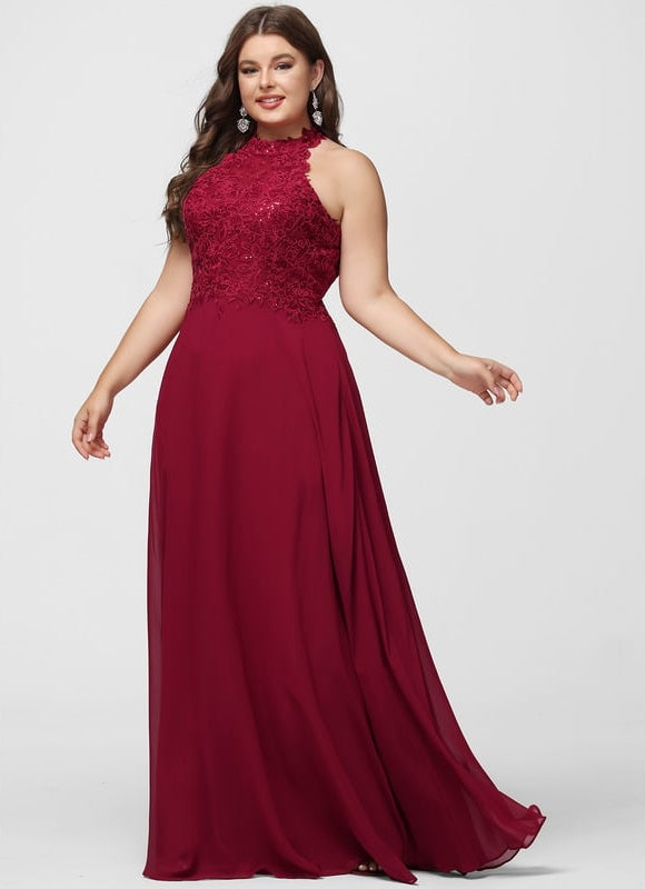 Robe Trapèze Rouge Éblouissant - gallery 5