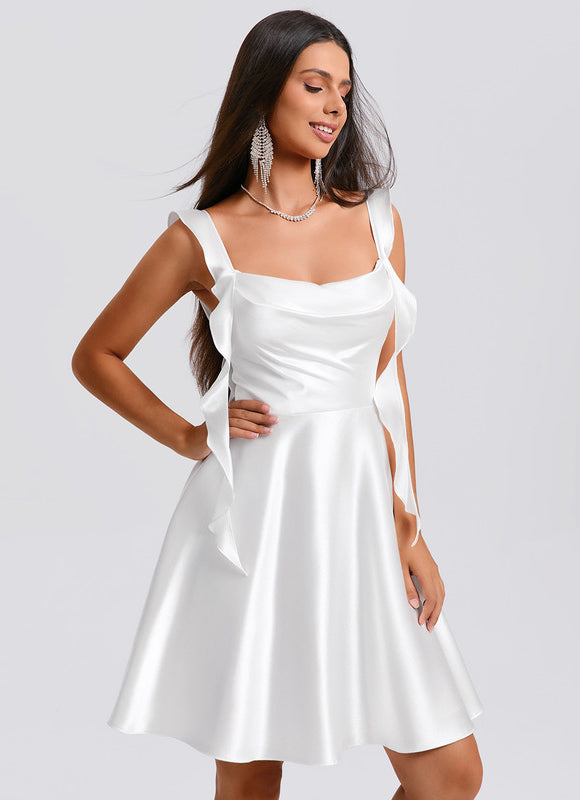 Robe Trapèze Éclat De Satin - gallery 4