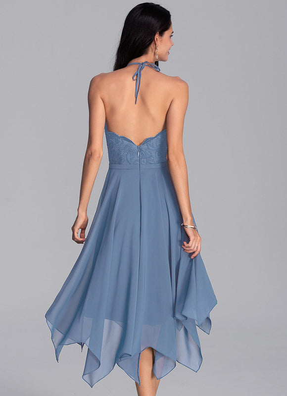 Robe Trapèze Bleu Aérien - gallery 6