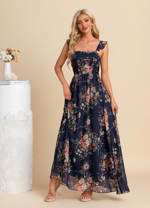 Robe Trapèze Nuit Florale Évasée - gallery 6