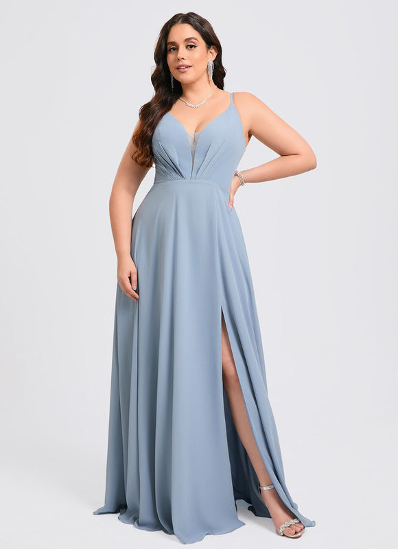 Robe Trapèze Longue Beige Élégante - gallery 9