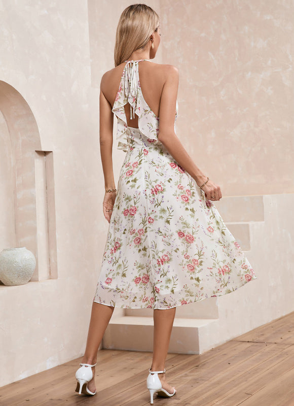 Robe Trapèze Fleur De Mousseline - gallery 2