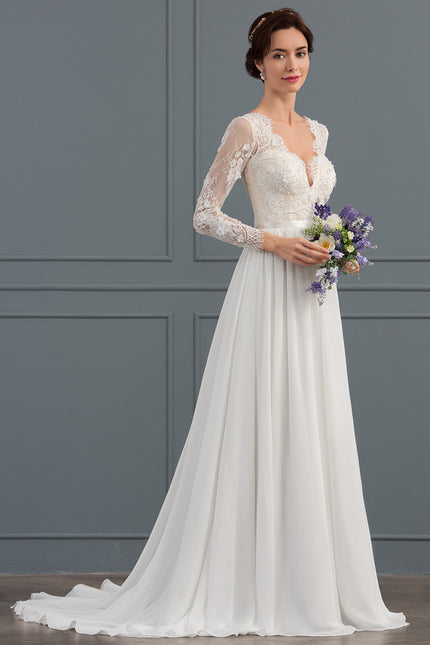 Robe Trapèze De Mariée Aérienne - gallery 3