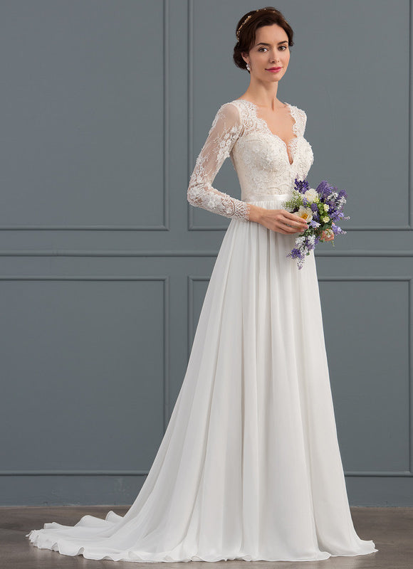 Robe Trapèze De Mariée Aérienne - gallery 3