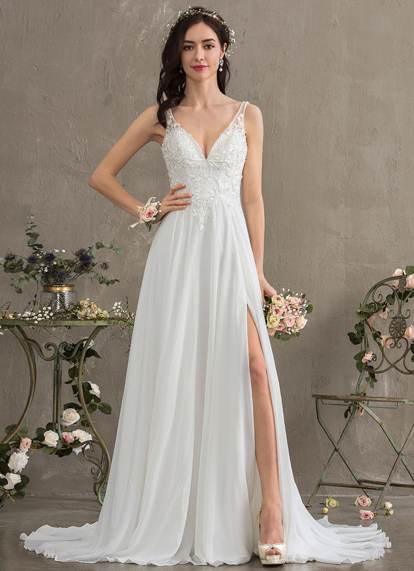 Robe Trapèze De Mariée Aérienne - gallery 1