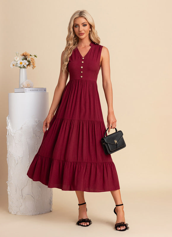 Robe Trapèze Midi Épure - gallery 5