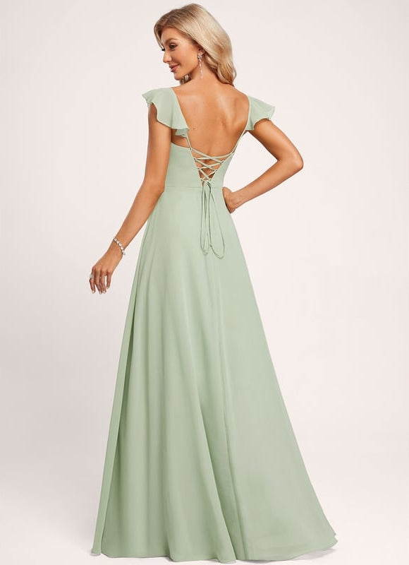 Robe Trapèze Mousseline Fendue - gallery 4