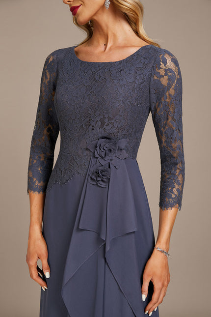 Robe Trapèze Bleue Vintage Soirée - gallery 4