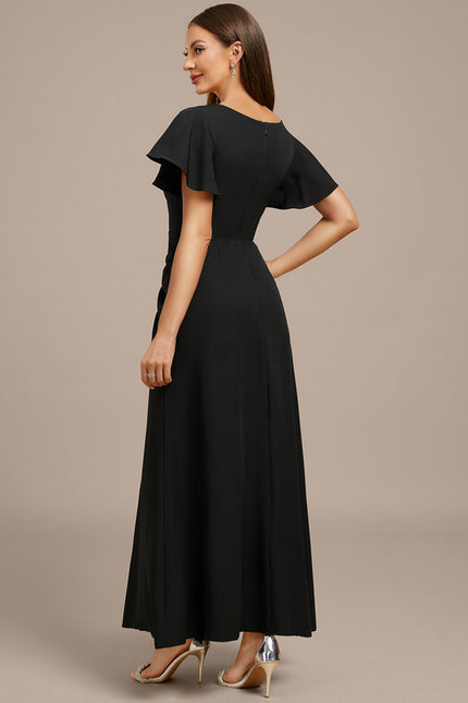 Robe Trapèze Élégante Noir Satiné - gallery 6