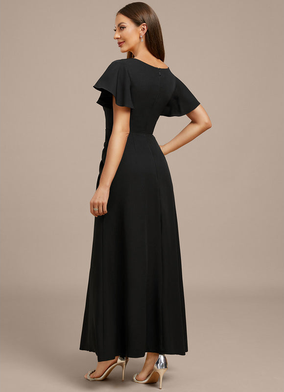 Robe Trapèze Élégante Noir Satiné - gallery 6