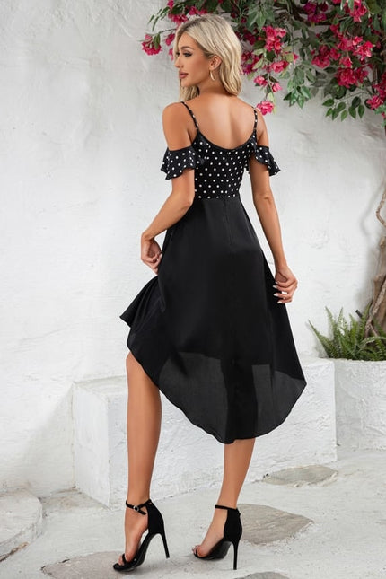 Robe Trapèze Noire Pois - gallery 1