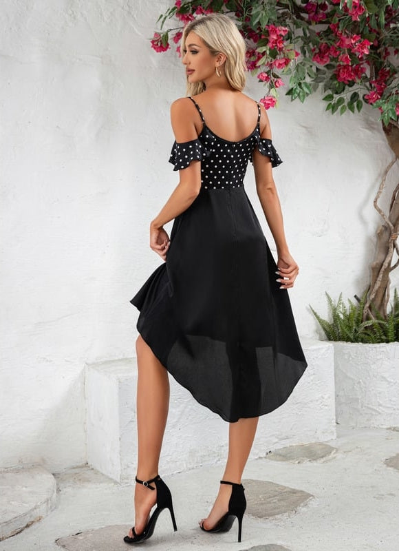 Robe Trapèze Noire Pois - gallery 1