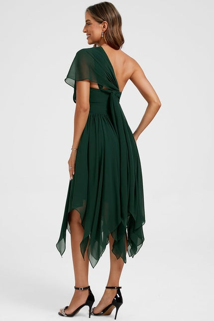 Robe Trapèze Mousseline Émeraude - gallery 4