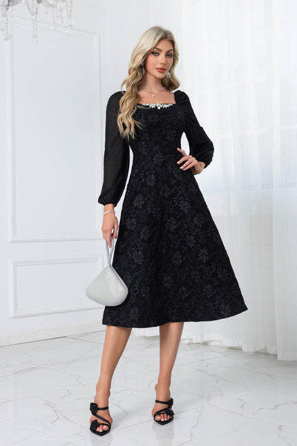 Robe Trapèze Couture Noir