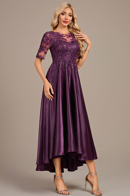 Robe Trapèze Satinée Prunelle - gallery 4
