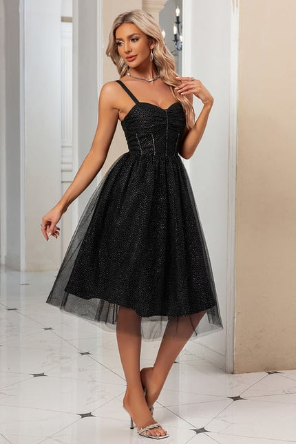 Robe Trapèze Paillettes Tulle - gallery 2