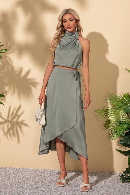 Robe Trapèze Rose Satinée - gallery 2