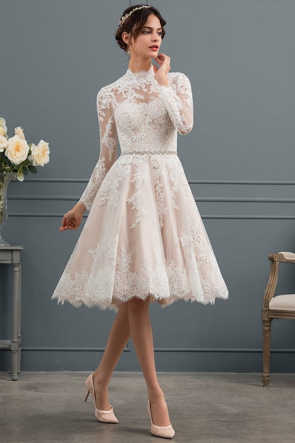 Robe Trapèze Écrue Élégante - gallery 2