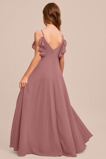 Robe Trapèze Mousseline Bleue - gallery 1