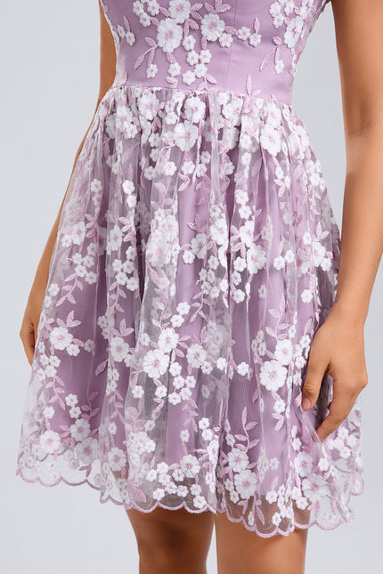 Robe Trapèze Lavande Éthérée - gallery 8