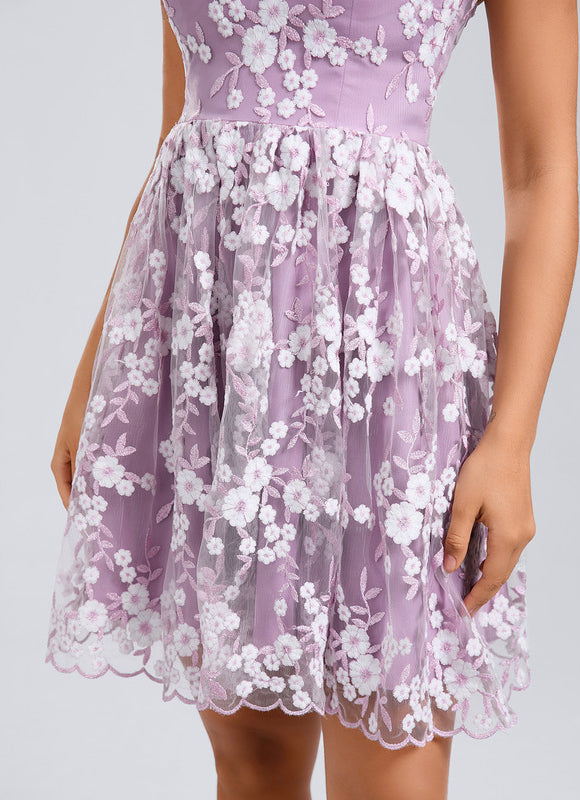 Robe Trapèze Lavande Éthérée - gallery 8