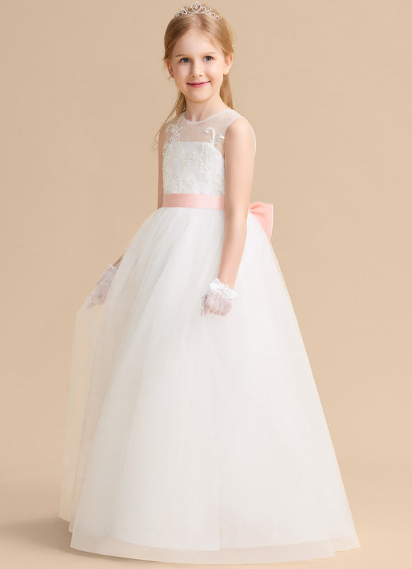 Robe Trapèze De Mariage Enfant - gallery 1