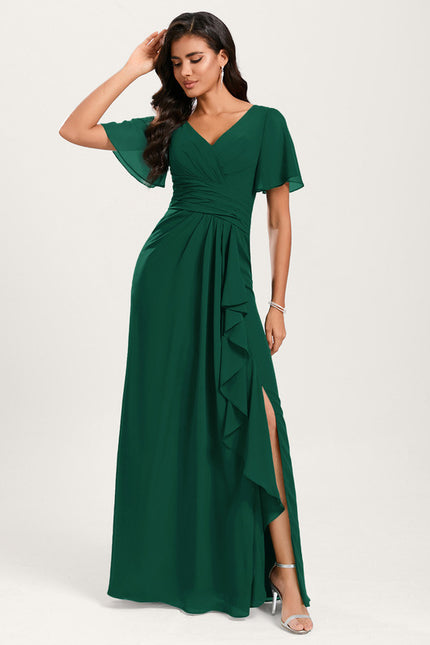 Robe Trapèze Mousseline Fendue