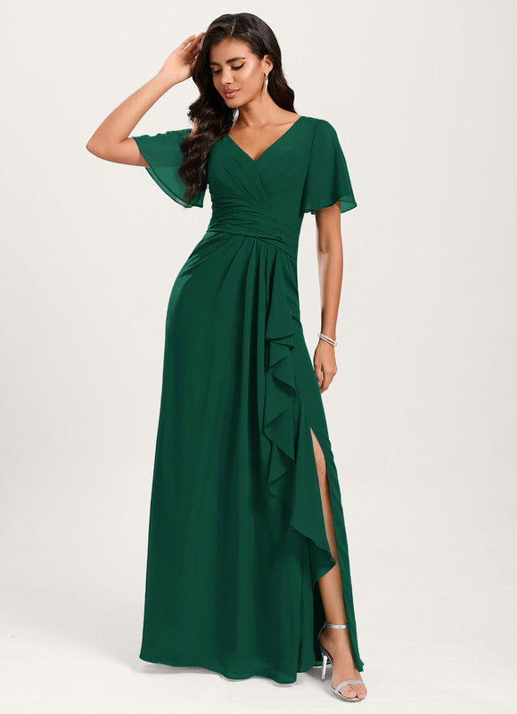 Robe Trapèze Mousseline Fendue