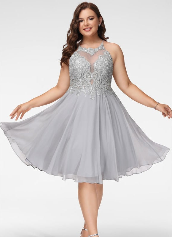 Robe Trapèze Éclat Argenté - gallery 5
